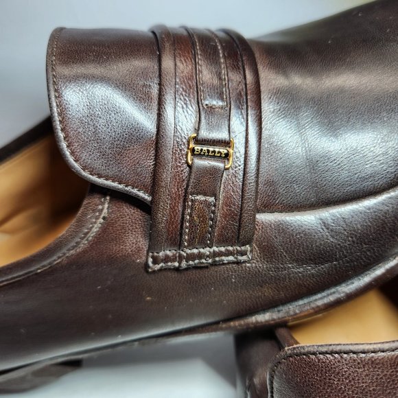 BALLY Brown Slip On Soft Leather Loafers Men\'s 9 1/2 D Made In Switzerland main image 5
